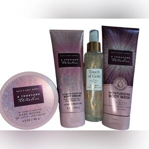 NWT Bath & Body Works A Thousand Wishes Set With Touch of Gold shimmer mist
